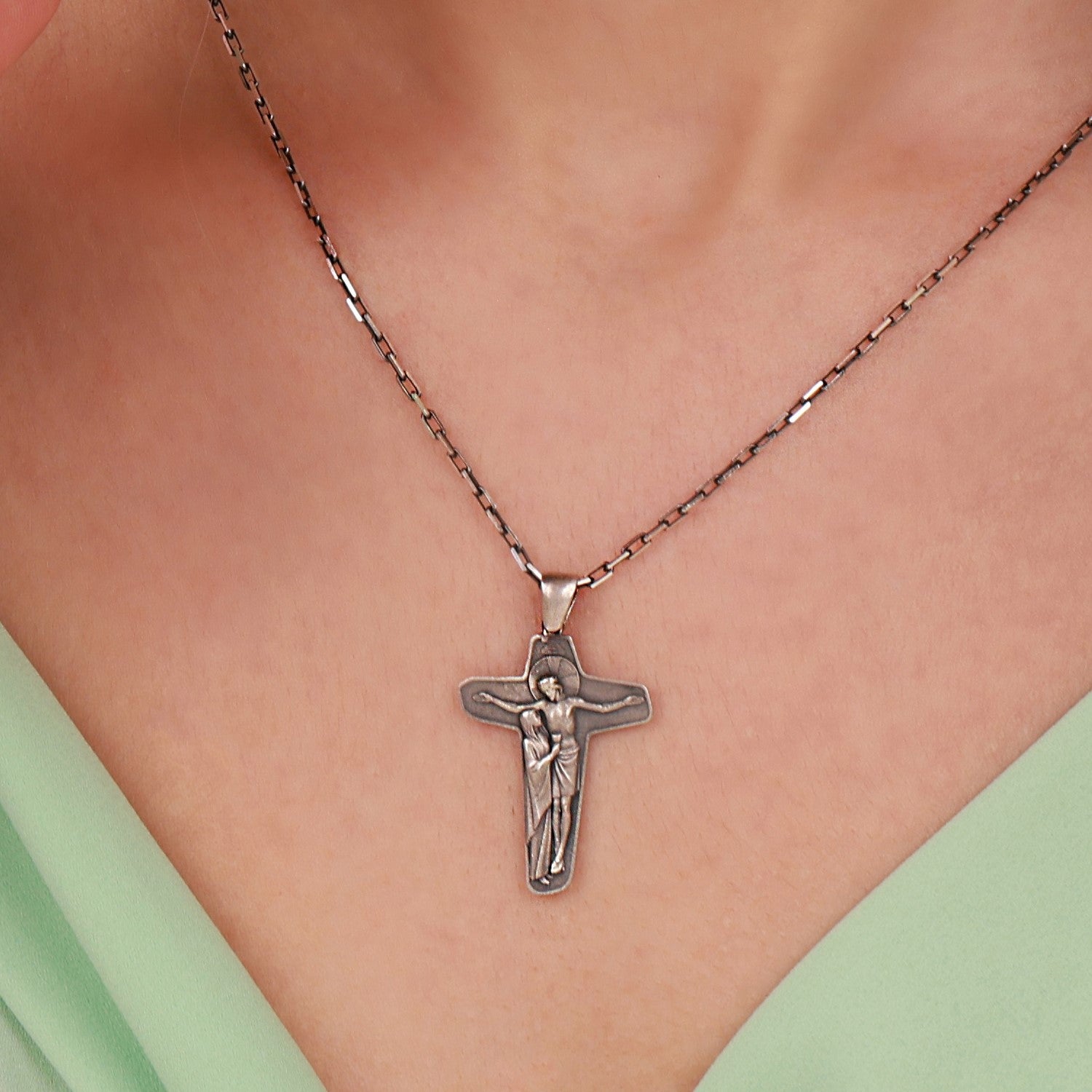 Unity Cross Necklace in Sterling Silver or Gold
