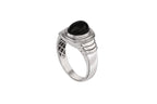 Custom Cabochon Gemstone Signet Ring in Sterling Silver