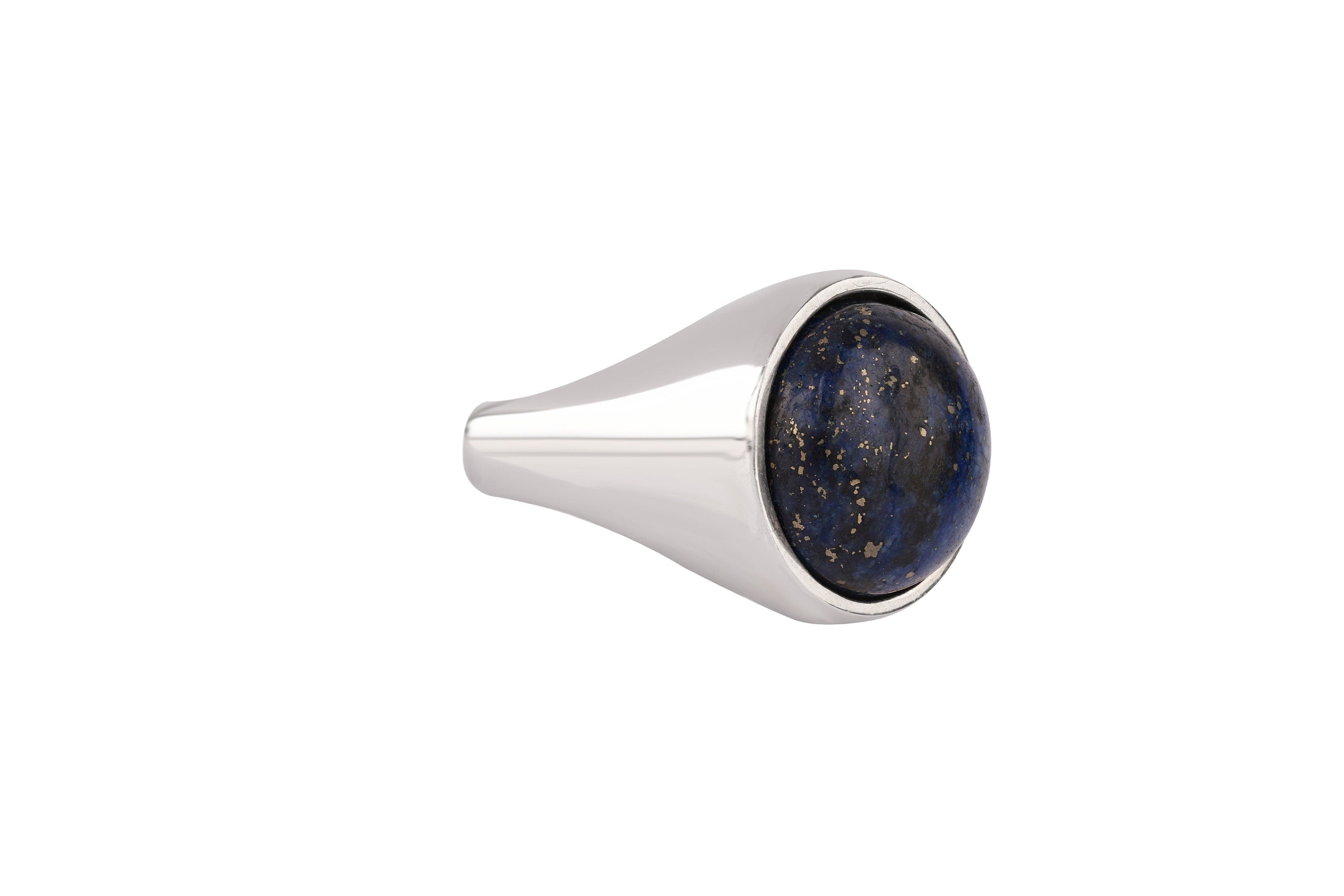 Sterling silver chunky ring with lapis lazuli - EternityPieces - decoupage
