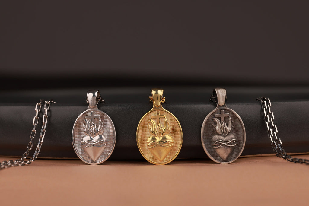 Jesus of the Sacred Heart necklace in still-life - EternityPieces