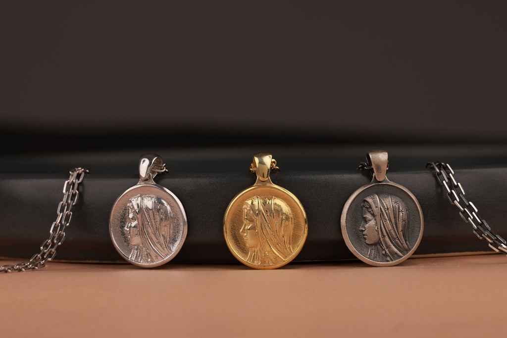 Mother Mary necklace in still-life - EternityPieces