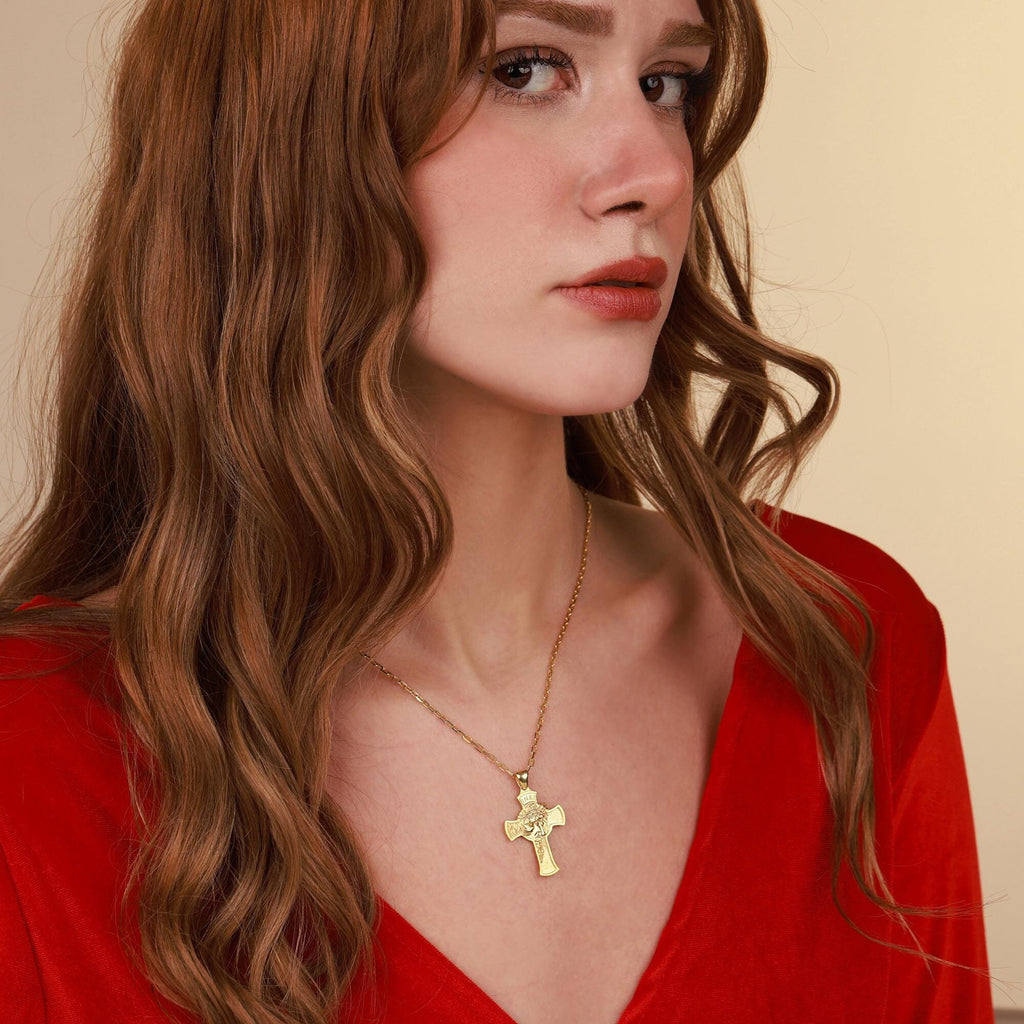 Crucifixion of Jesus necklace for religious gift in gold plated - EternityPieces