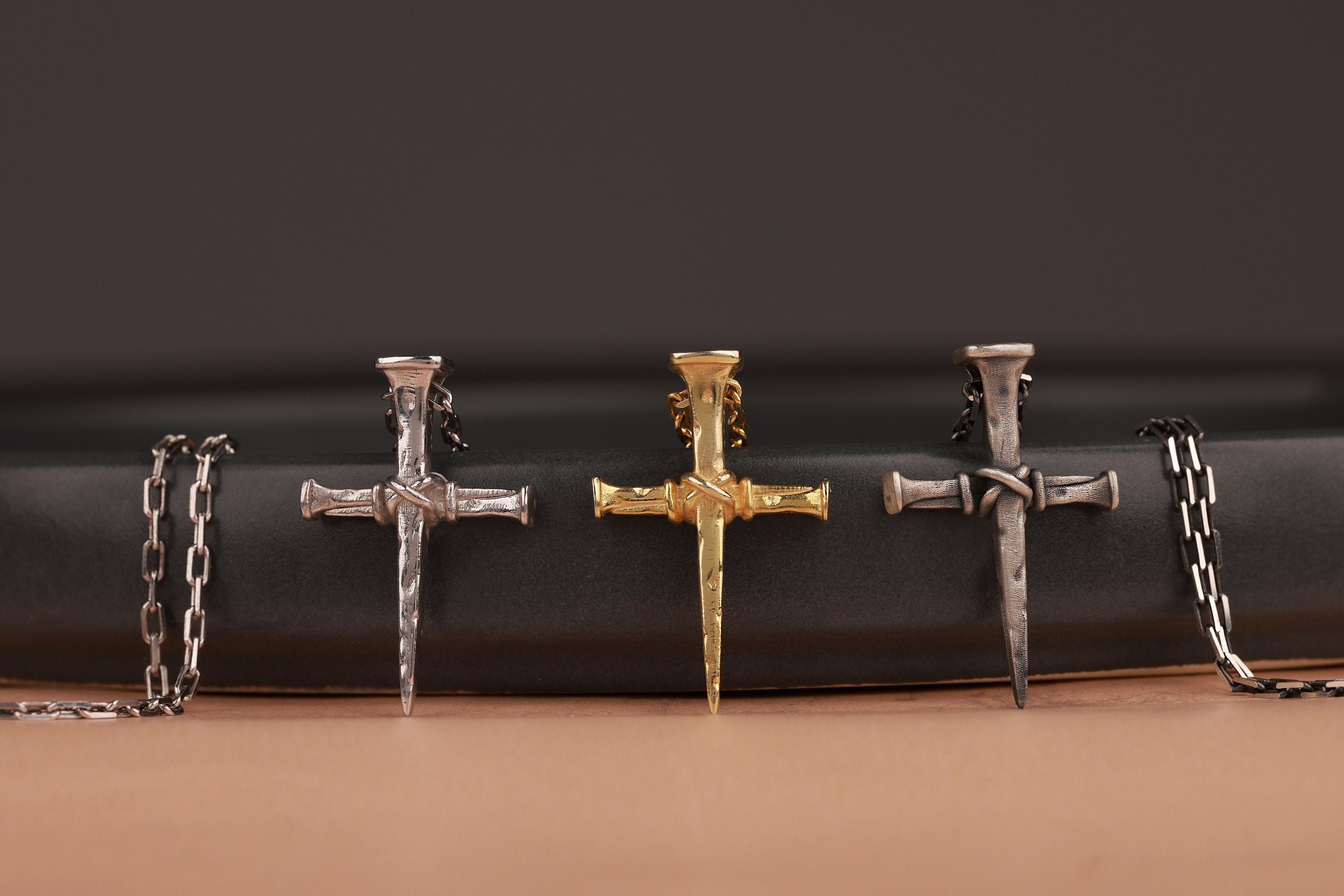 Nail cross necklace in still-life - EternityPieces