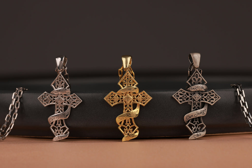Only God Can Judge Me cross pendant in still-life - EternityPieces