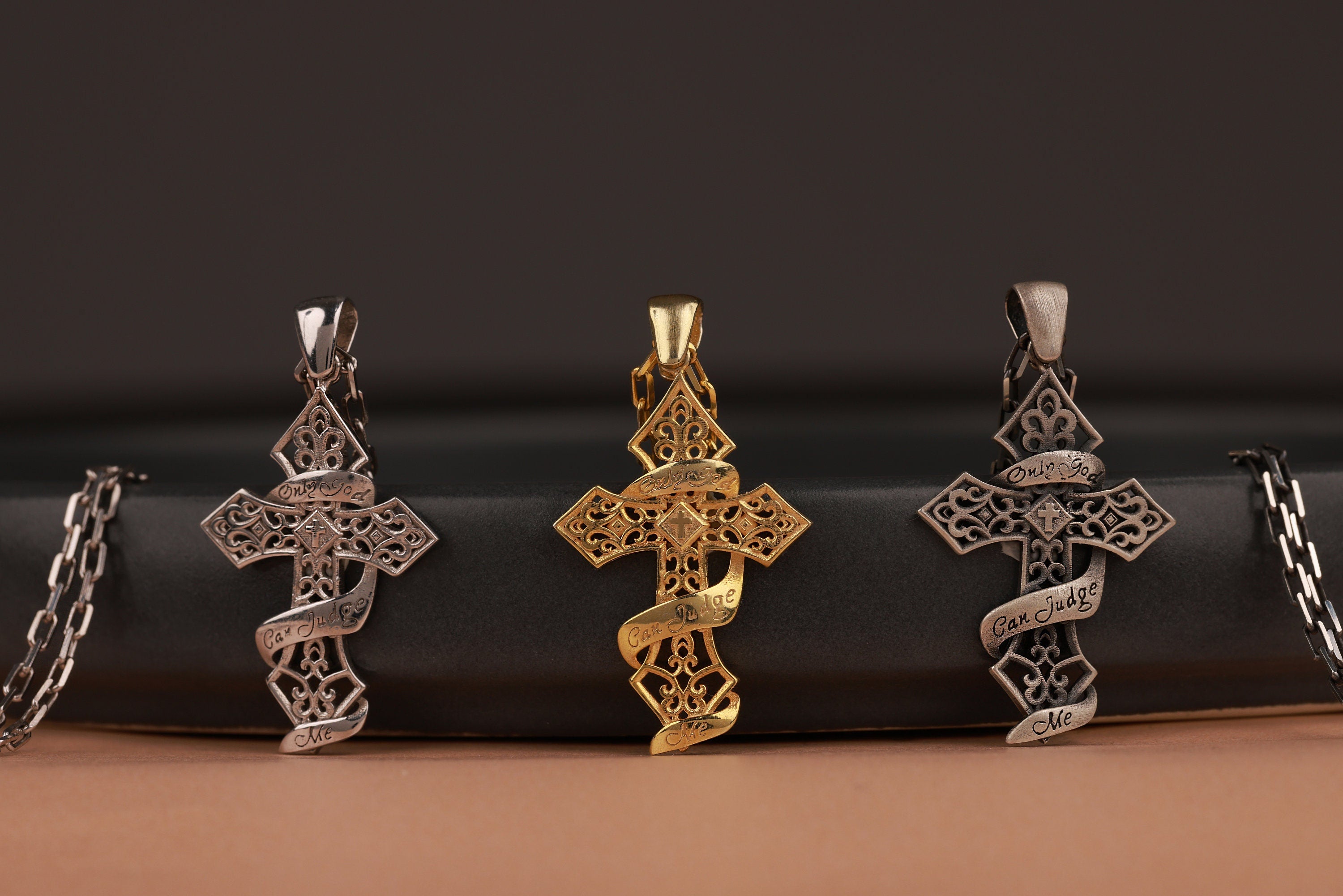 Only God Can Judge Me cross pendant in still-life - EternityPieces