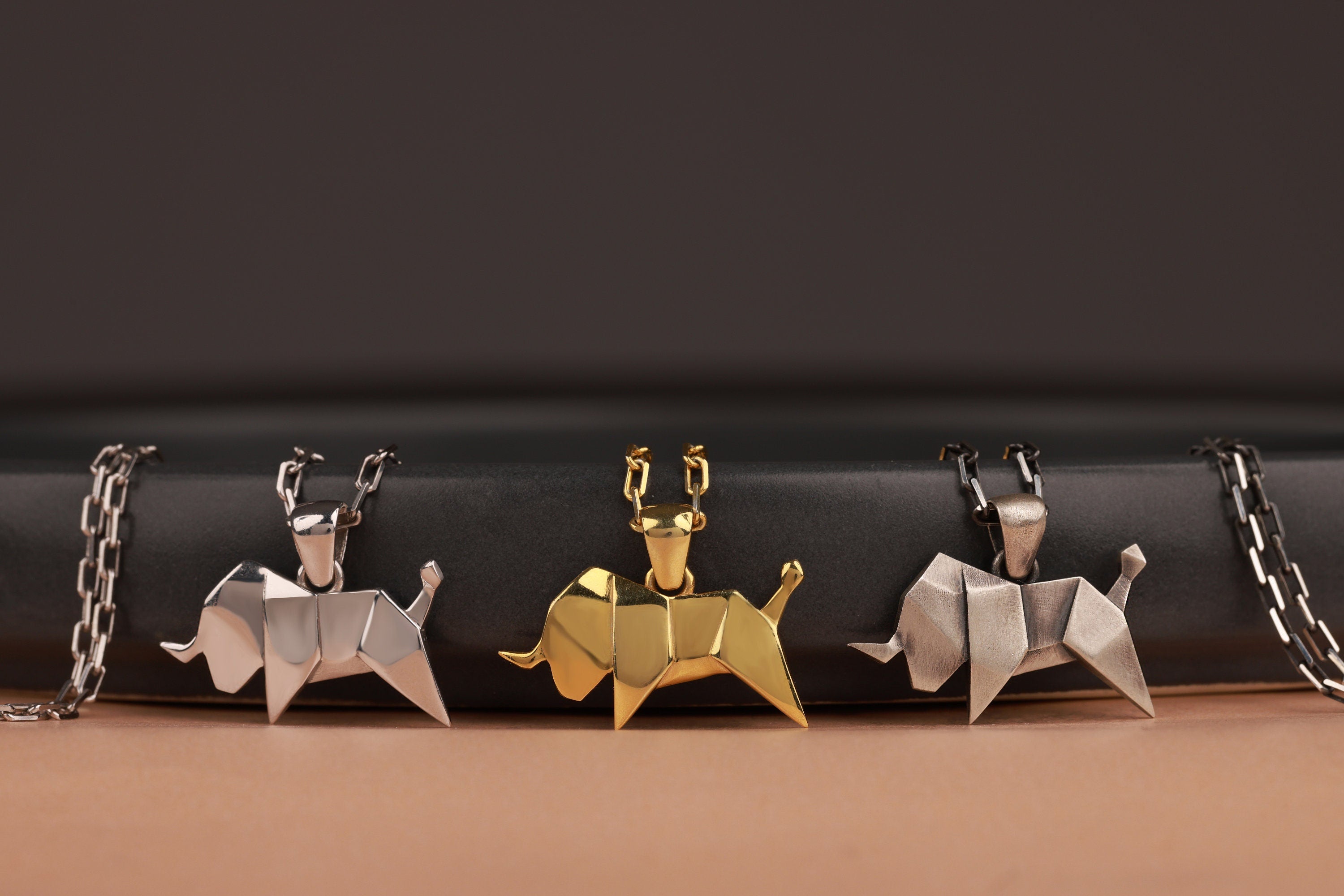 Bull pendant necklace in still-life - EternityPieces