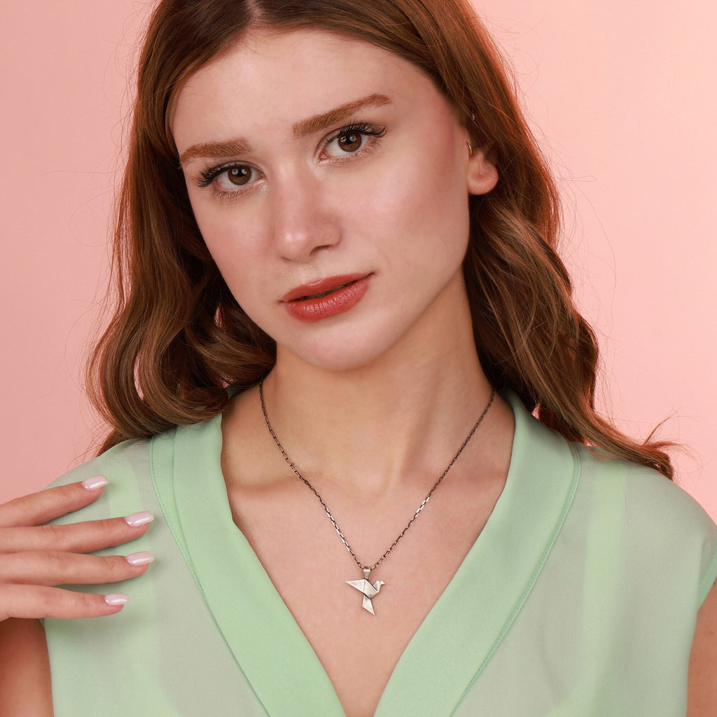 Pigeon necklace in oxdized - EternityPieces