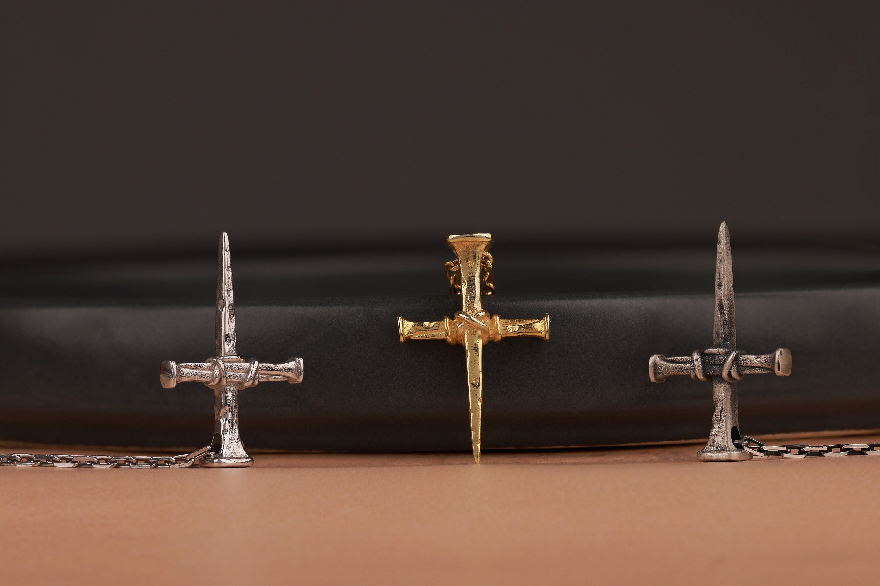 Nail cross necklace in still-life - EternityPieces