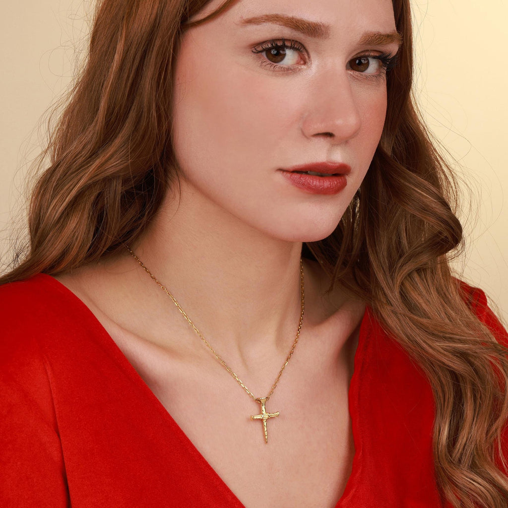 Nail cross necklace in gold plated - EternityPieces