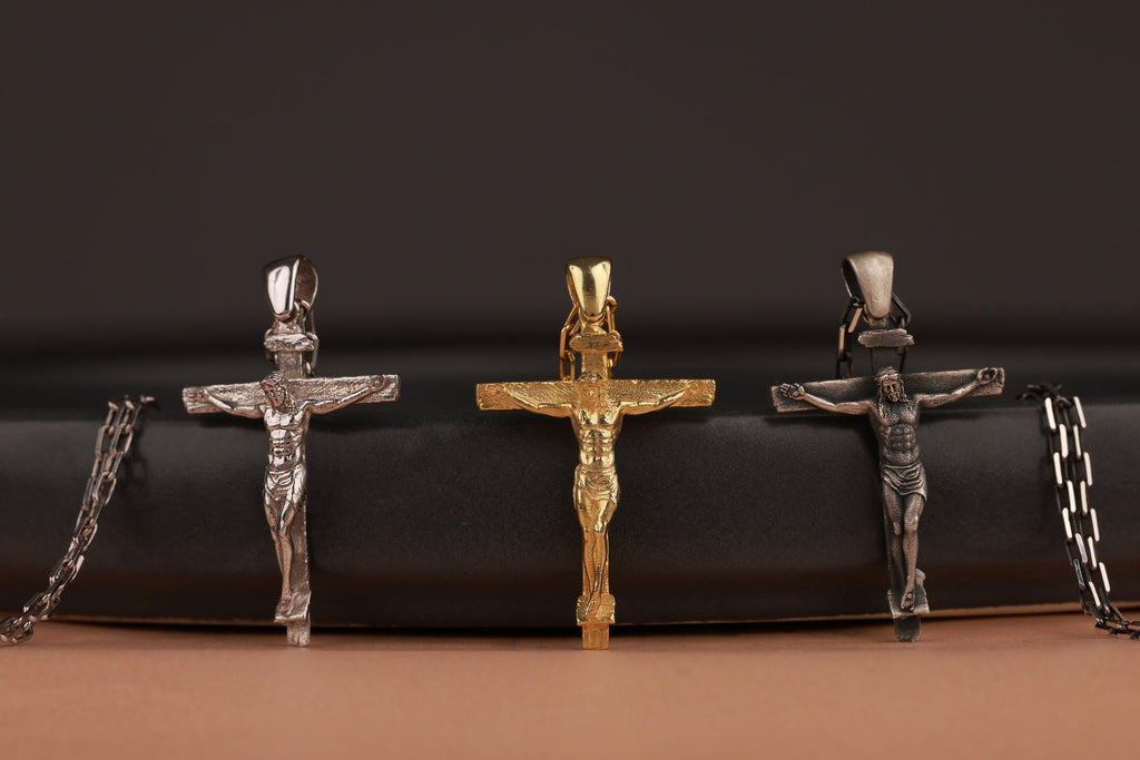 Sterling silver crucifix pendant in still-life - EternityPieces