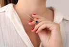 Blue sapphire necklace in 14K gold - EternityPieces