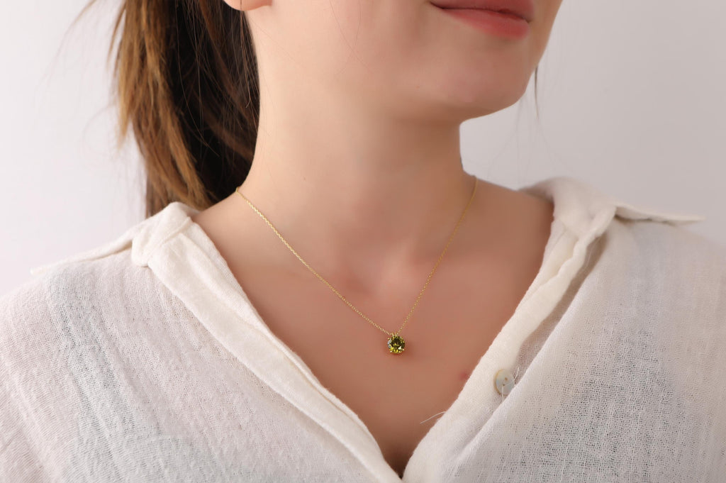 Peridot necklace for daughter gift - EternityPieces
