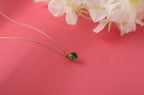 Emerald necklace in 14K rose gold - EternityPieces