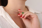 Emerald necklace in 14K rose gold - EternityPieces