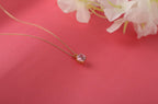 Pink Tourmaline Solitaire Necklace, 14K Gold or Sterling Silver, October Birthstone