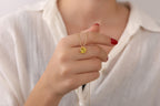 Yellow citrine necklace for girlfriend - EternityPieces