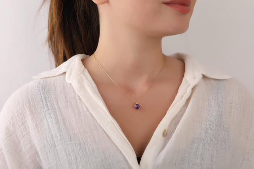 Amethyst necklace for bridesmaid - EternityPieces