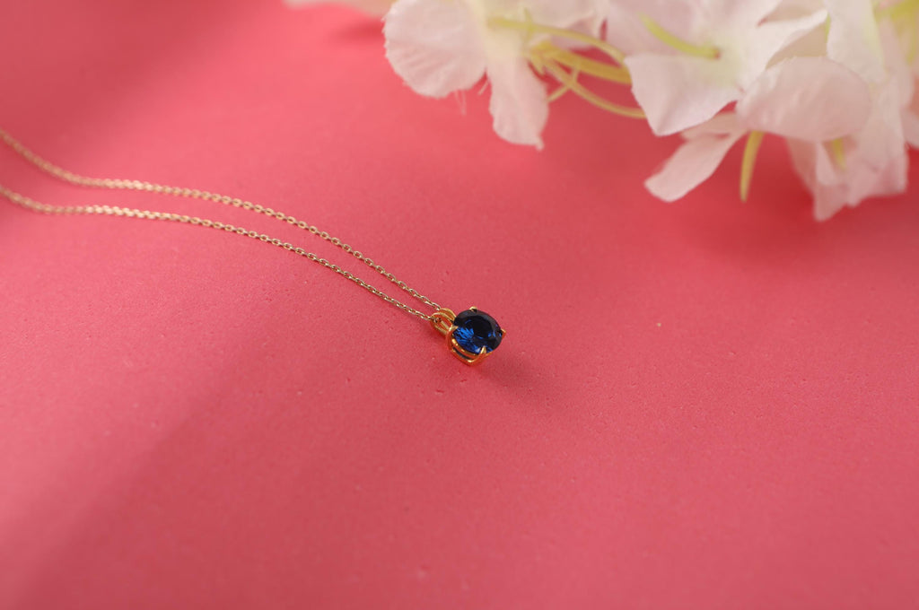 Blue sapphire necklace in still-life - EternityPieces