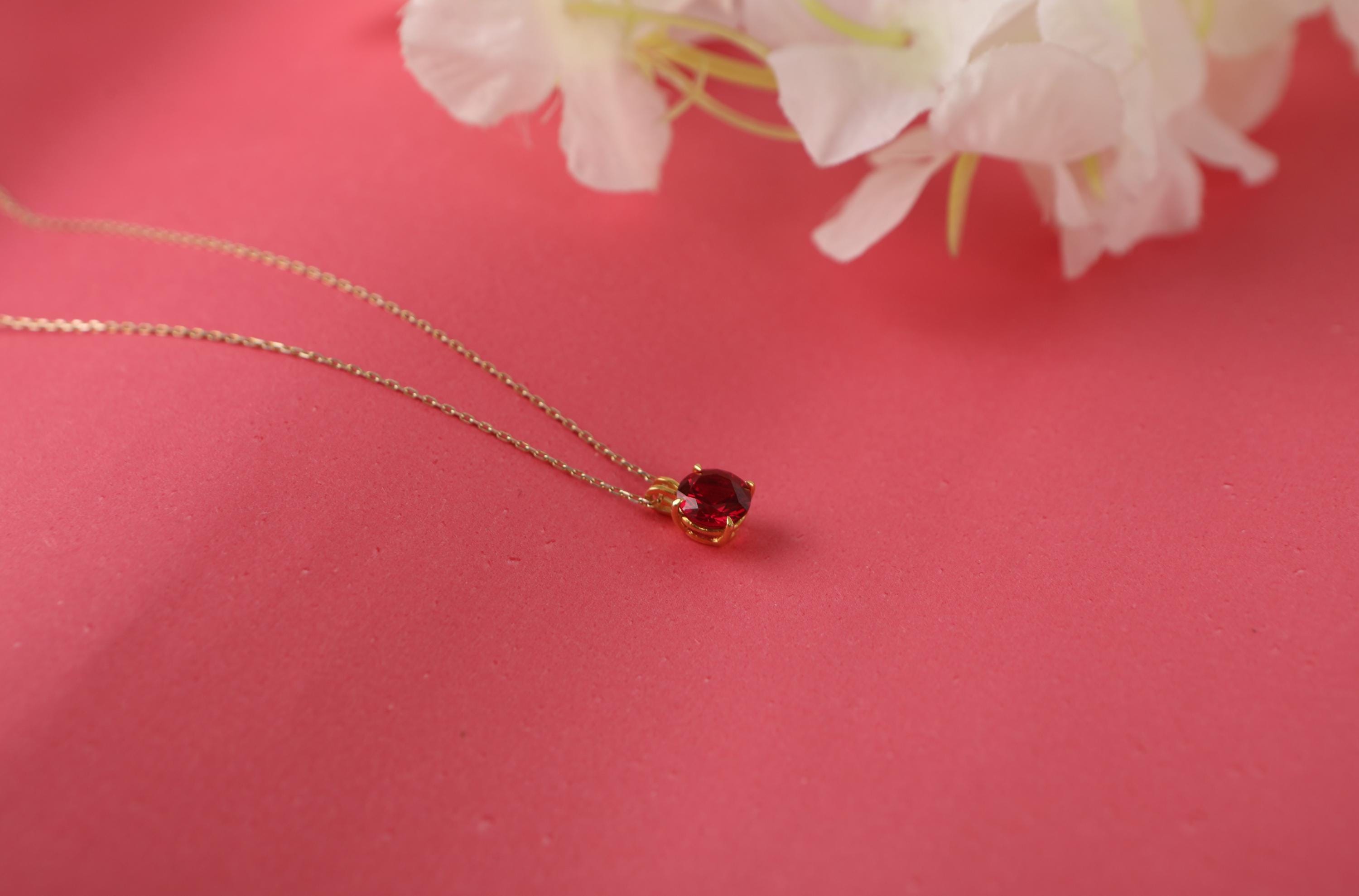 Red ruby necklace for bridesmaid gift - EternityPieces