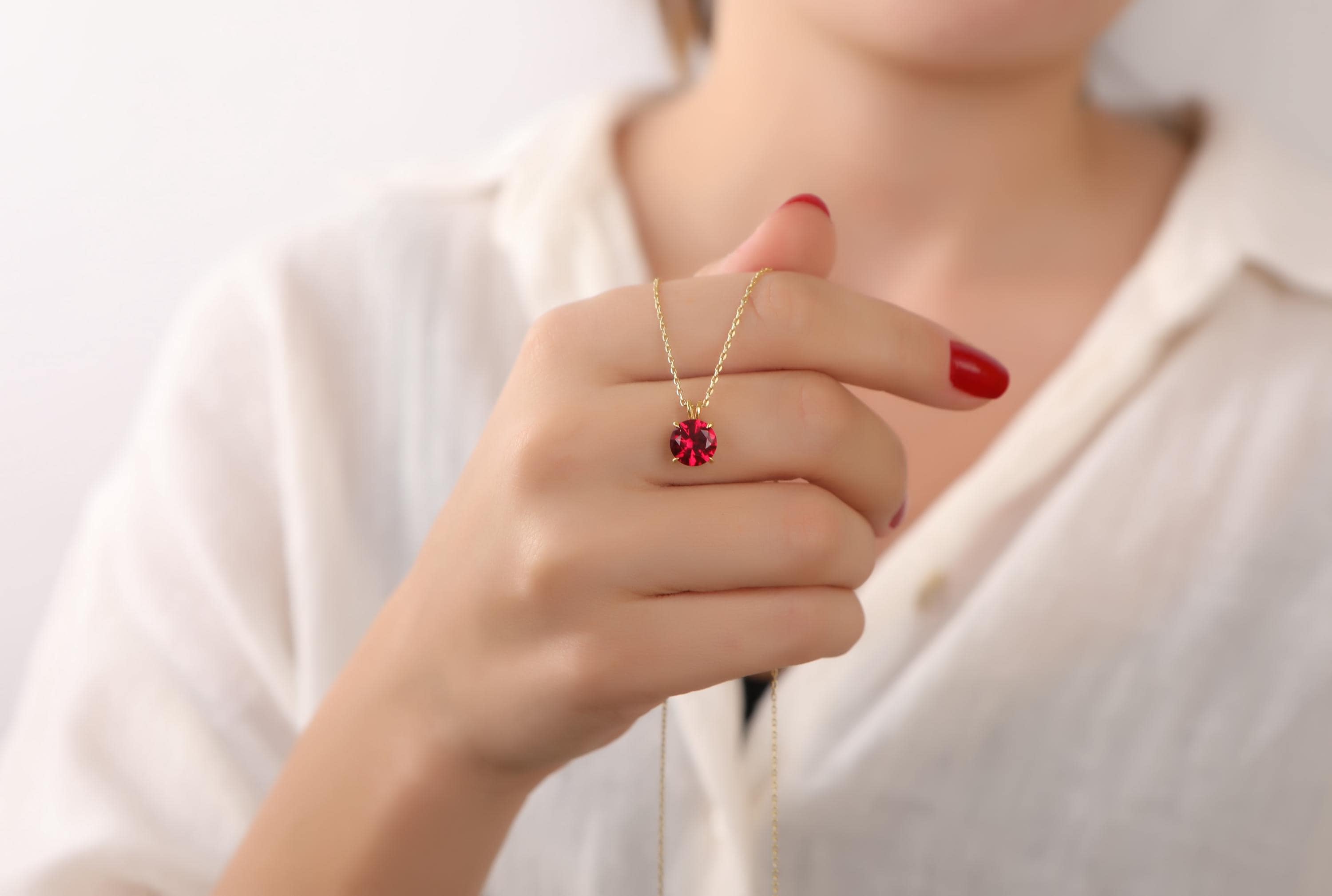 Red ruby necklace for bridesmaid gift - EternityPieces