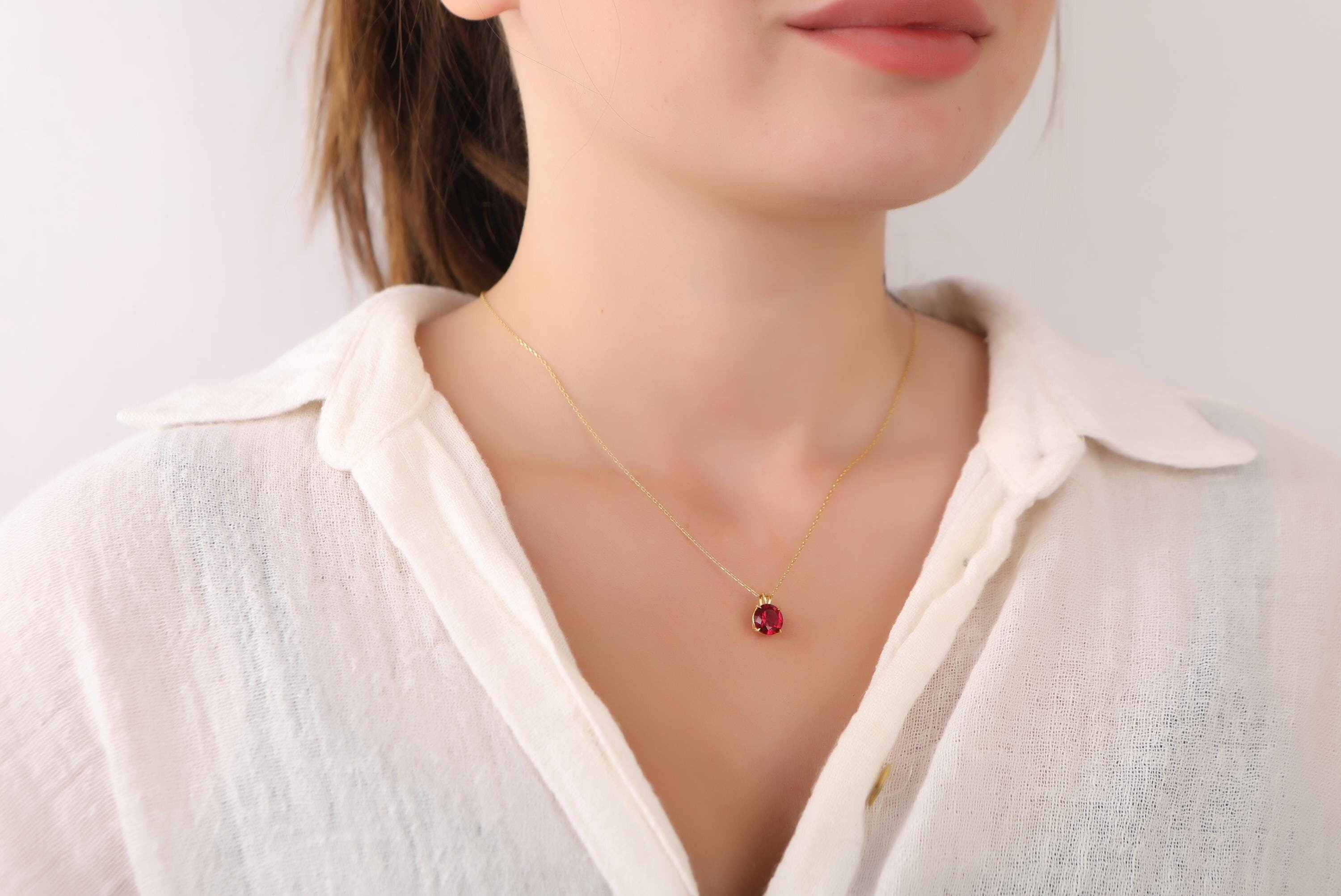 Red ruby necklace for bridesmaid gift - EternityPieces