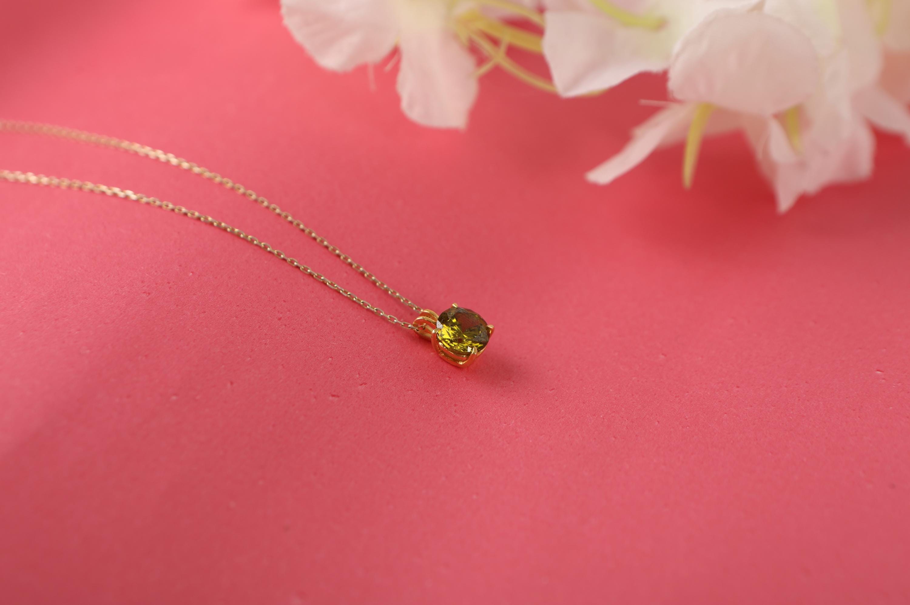 Peridot necklace for daughter gift - EternityPieces