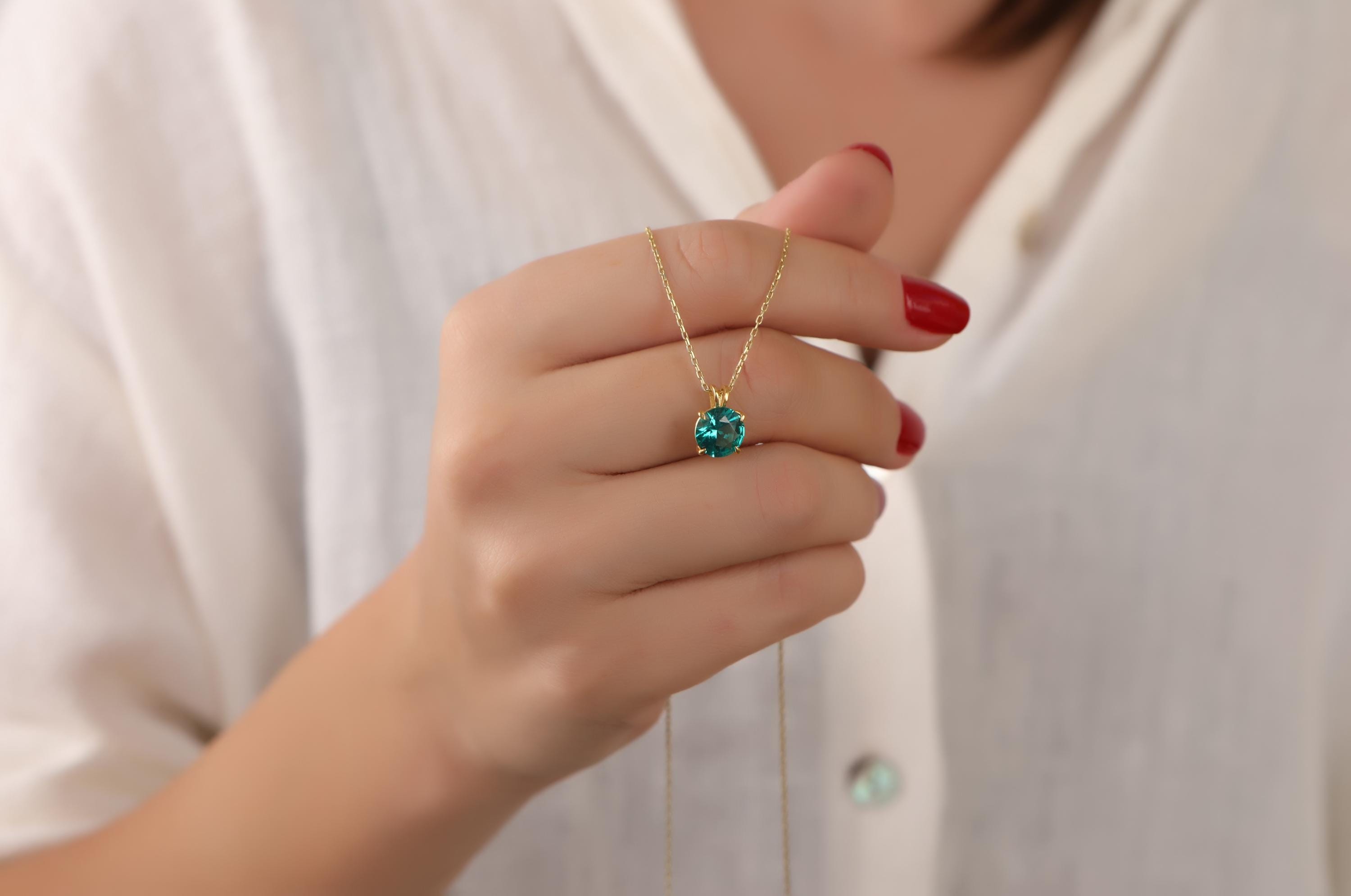 Paraiba tourmaline necklace for bridesmaid gift - EternityPieces