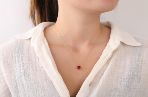 Garnet necklace for bridesmaid gift - EternityPieces