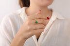 Emerald necklace in 14K rose gold - EternityPieces
