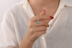 Blue topaz necklace in 14K rose gold - EternityPieces