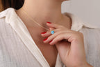Blue topaz necklace in 14K rose gold - EternityPieces