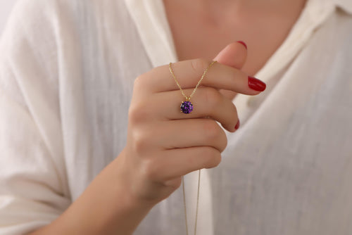 Amethyst necklace for bridesmaid - EternityPieces