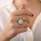 Blue lace agate necklace - EternityPieces