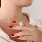 Blue lace agate necklace - EternityPieces