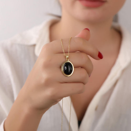 Black onyx necklace - EternityPieces