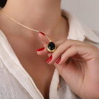 Black onyx necklace - EternityPieces