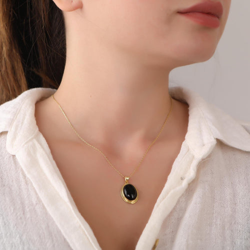 Black onyx necklace - EternityPieces