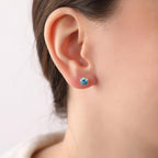 Blue topaz earrings studs in 14K gold or 925 silver - EternityPieces