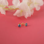 Blue topaz earrings studs in 14K gold or 925 silver - EternityPieces