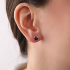 Blue sapphire stud earrings for bridesmaid gift - EternityPieces