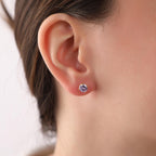 Alexandrite earrings studs in 925 silver or 14K gold - EternityPieces