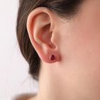 Red ruby earrings studs in 14K gold - EternityPieces