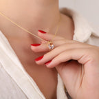 Oval cut morganite necklace - EternityPieces