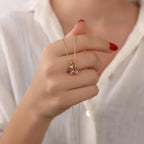 Radiant cut morganite necklace - EternityPieces