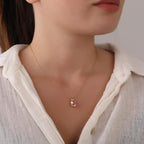 Radiant cut morganite necklace - EternityPieces