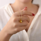 Radiant cut citrine necklace - EternityPieces