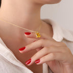 Radiant cut citrine necklace - EternityPieces