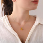 Radiant cut citrine necklace - EternityPieces