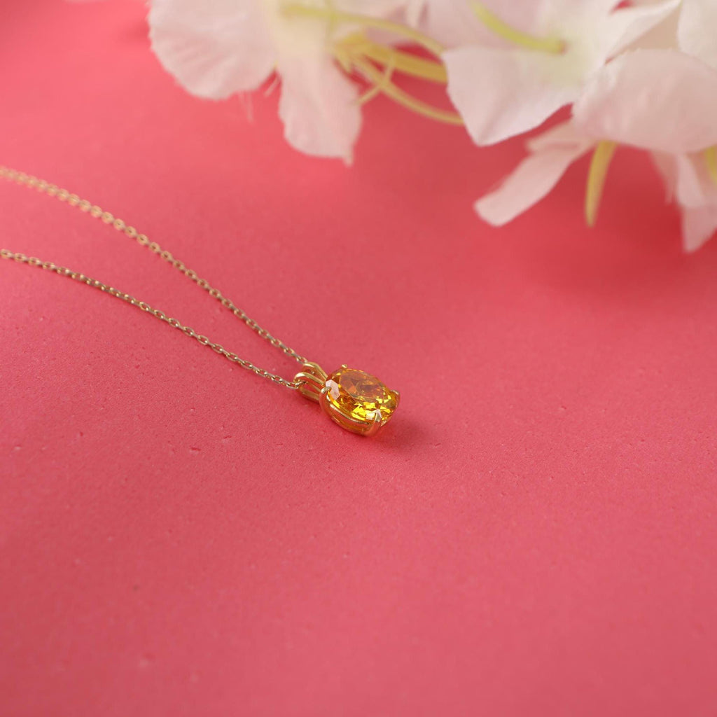 Oval cut citrine neOval cut citrine necklace - EternityPiecescklace - EternityPieces