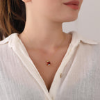 Radiant cut garnet necklace - EternityPieces